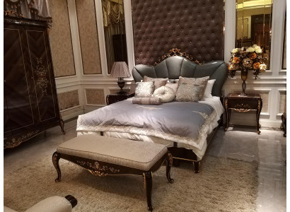 Bedroom Set Bed + 2x Bedside tables Beds Ehe Double bed Baroque