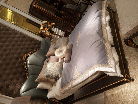 Bedroom Set Bed + 2x Bedside tables Beds Ehe Double bed Baroque