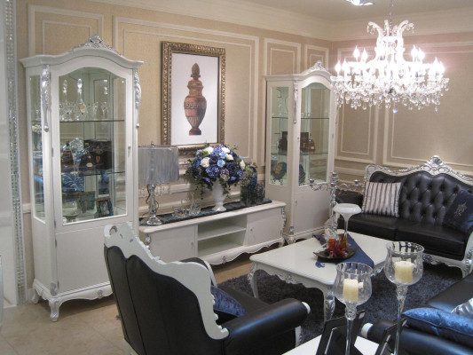 Wall unit decorative display case console wall unit glass showcases living room baroque