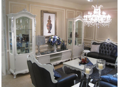 Wall unit decorative display case console wall unit glass showcases living room baroque