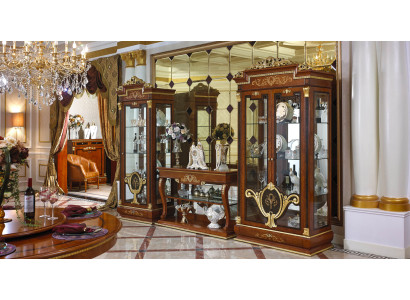 Wall unit 2x Display case Console Wall unit Glass showcases Living room Berock