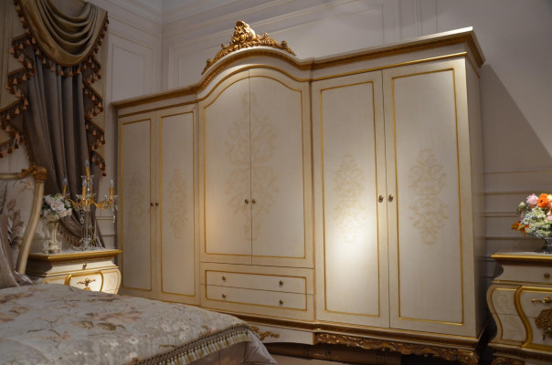 Wardrobe Bedroom Wood Wardrobe Baroque Rococo Decorative Cabinets