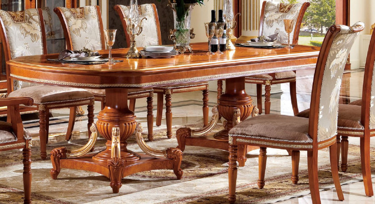 Dining table 4 Chairs Chair Dining room Suite Baroque Rococo Tables Table