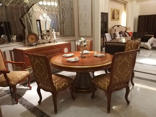 Round Dining room + 4 Chairs Chair Set Suite Round Table Wood Tables Round 5pcs