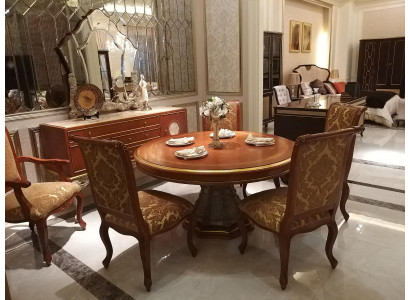 Round Dining room + 4 Chairs Chair Set Suite Round Table Wood Tables Round 5pcs