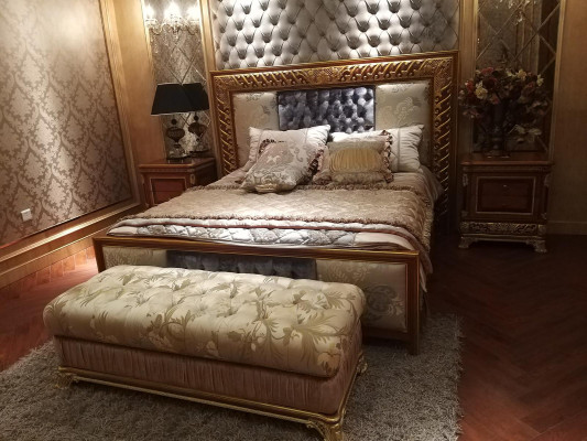Magnificent Classic Bedroom Set with handmade bed and nightstands