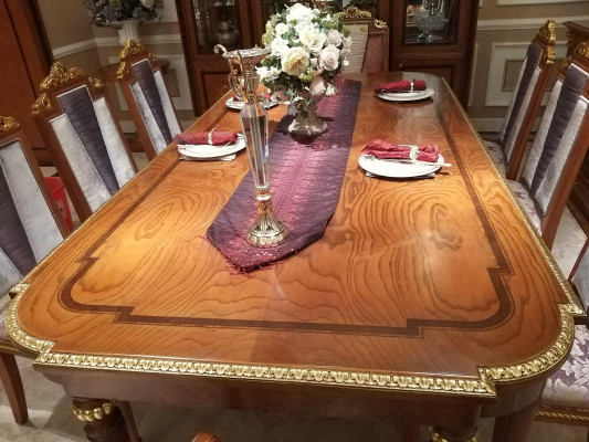 Dining table 6 Chairs Chair Dining room Suite Baroque Rococo Tables Table new 7 pieces.