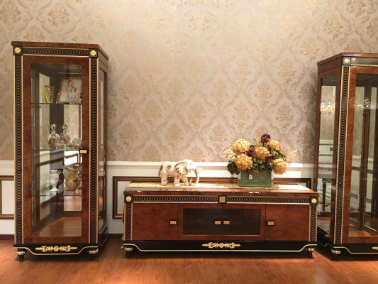 Wall unit Display case Console Decorative wall unit Glass showcases Living room Baroque
