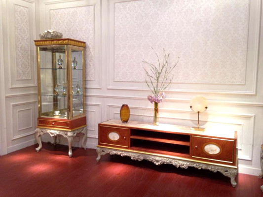 Wall unit Display case Console Wall unit Glass showcases Decoration Living room Baroque