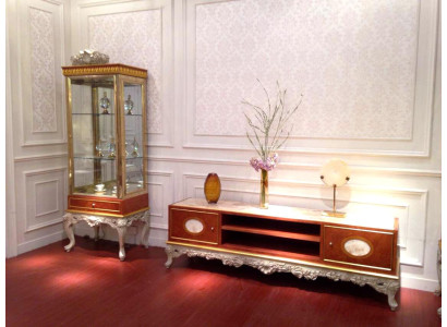 Wall unit Display case Console Wall unit Glass showcases Decoration Living room Baroque