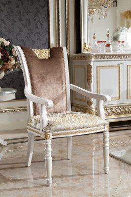 6 Chairs Set Dining room Designer Wood Chair Suite Baroque Rococo Armchair