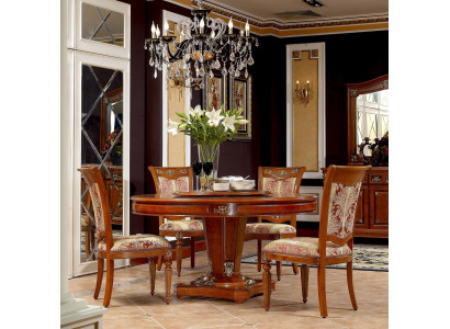 Dining room Table + 4 Chairs Set Round Table Dining Suite Baroque Rococo Round new