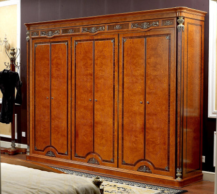 XXL BIG Wardrobe 6 Doors Antique Style Baroque Rococo Wood Wall Cabinet Wardrobe