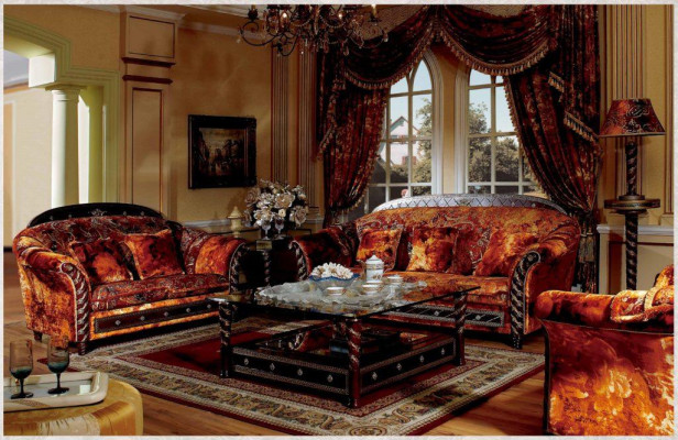 Elegant designer antique style couch suite 3+1 seater sofa set baroque rococo