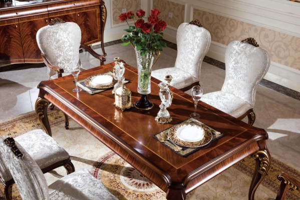 Dining table 4 Chairs Chair Dining room Suite Baroque Rococo Tables Table