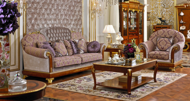Baroque Rococo Sofa set 3+1 Complete Set Sofa Suite Couch Sofas Upholstery