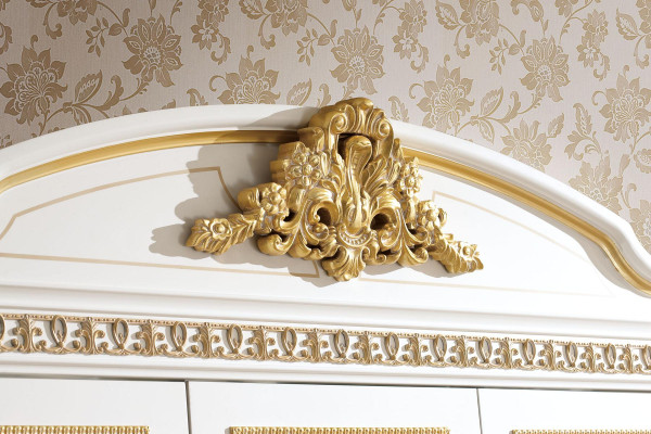 Elegant 6-door Classic r Wardrobe with gold-plated decorations