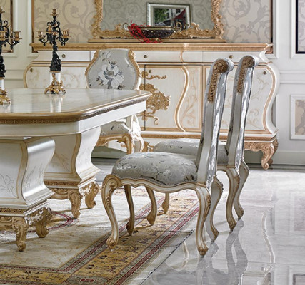 4 Chairs Set Dining room Designer Wood Chair Suite Baroque Rococo Antique Style new
