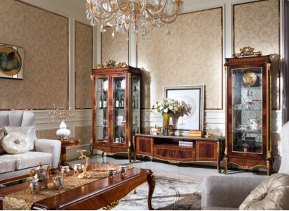 Wall unit Display case Deco Console Wall unit Glass showcases Living room Baroque