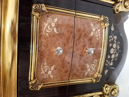 Bed + 2x Bedside tables 3 pieces. Italian Furniture Baroque Rococo Bedroom Set