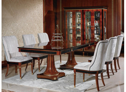 Elegant dining room set with large table and 8 stylish chairs