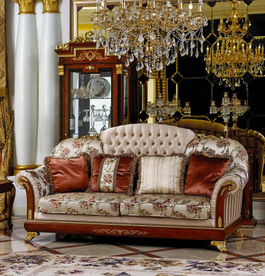 Cozy and visually comfortable 3+1 sofa set in Classic n style with elements of Chesterfield style