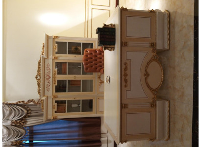 Beautiful office furniture set in classic style with Chesterfield elements