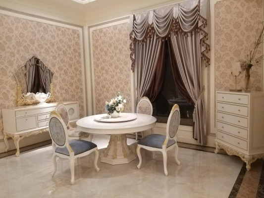 Dining room Set Baroque Rococo Table 6x Chairs Buffet Mirror Chest of drawers 7tlg.Group