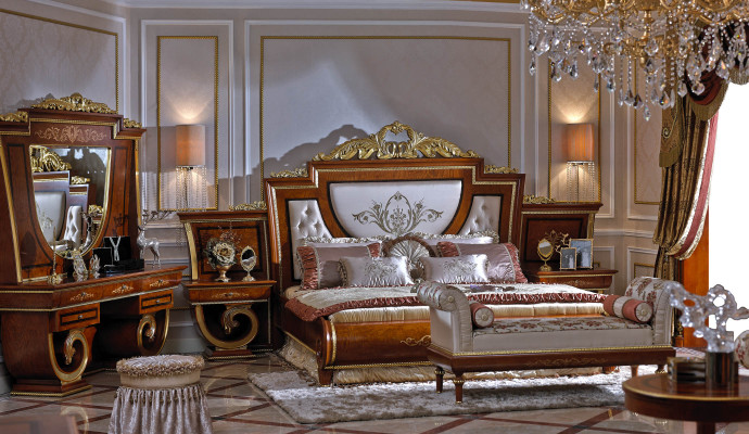 Complete's Bedroom Bed Dressing table Stool Bedside table Beds Baroque Rococo