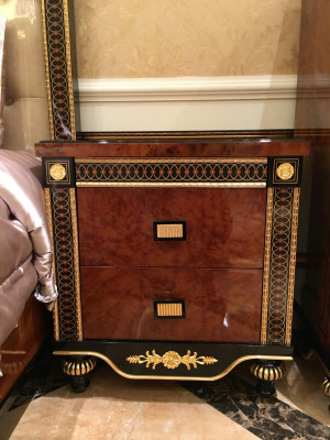 Baroque style luxury bedroom furniture with gilded decorations