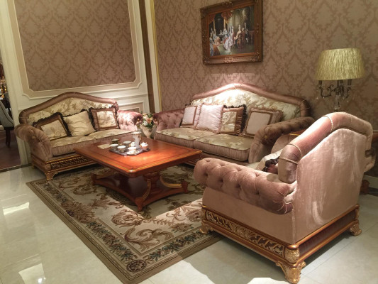 Sofa set 3+2+1 Seater Classic Living landscape Sofas Couches Upholstery