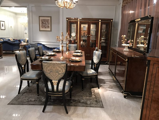 Dining room Set Suite Display case Table 6x Chair Chest of drawers Mirror Baroque new