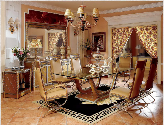 Dining room Set Dining room Table 6 Chairs Chair Suite Baroque Rococo Wood Tables