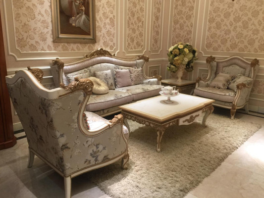 Classic Sofa set 3+1+1 Italian Seat Furniture Couch Sofa Upholstery 3-piece.