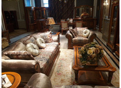 Italian Suite 3+2+1 Upholstery Seating group Noble Fabric Couch Upholstery Group