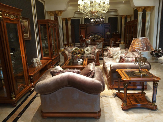 Italian Suite 3+2+1 Upholstery Seating group Noble Fabric Couch Upholstery Group