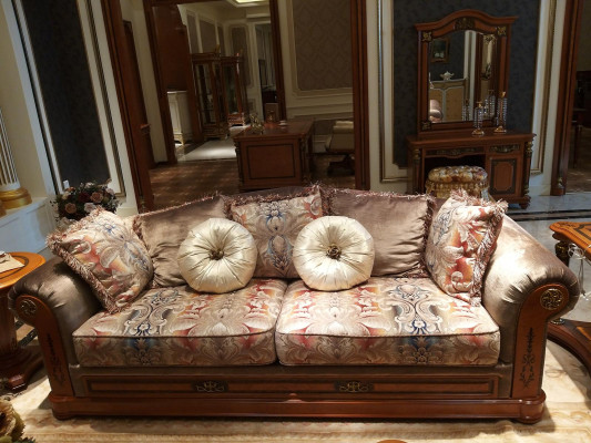 Italian Suite 3+2+1 Upholstery Seating group Noble Fabric Couch Upholstery Group