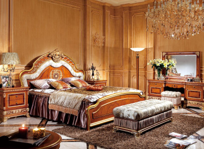 Bedroom Complete Set Chest of drawers Dressing table Bed Suite Baroque Rococo E62