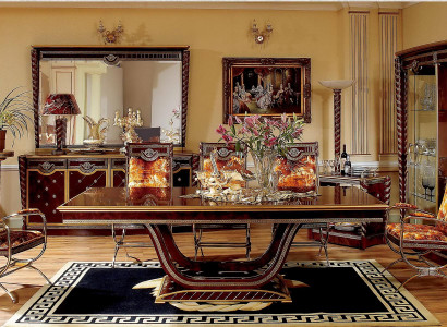 Baroque Rococo Style Furniture Dining table Tables Dining room Suite 6 Chairs + Table E26