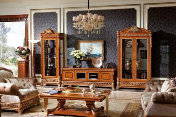 Living room Wardrobe Baroque Rococo Sideboard 2x showcases sideboard