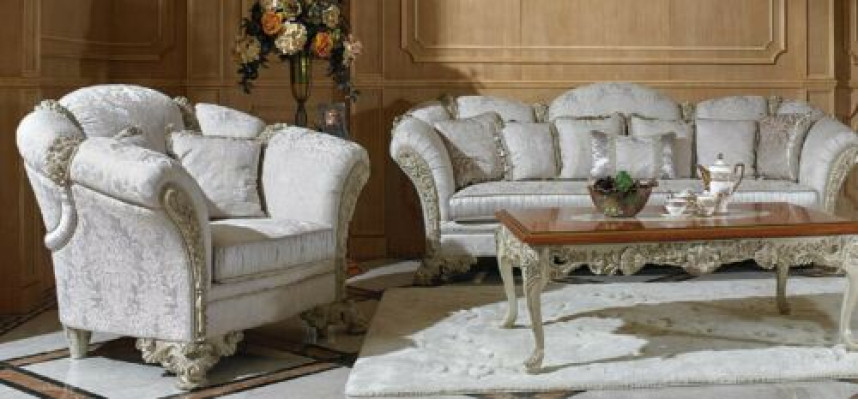 Sofa set Couch Sofa Upholstery Seat Sets Baroque Rococo 3+2+1 Textile