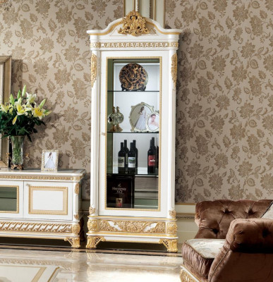 Living room Wardrobe Baroque Rococo Sideboard 2x Display Cabinets Decor Sideboard