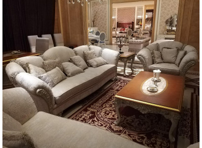 Sofa set 3+2+1 Seater Set Design Sofas Upholstery Couches Textile Sofa Baroque