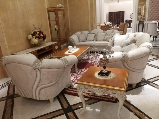 Sofa set 3+2+1 Seater Set Design Sofas Upholstery Couches Textile Sofa Baroque