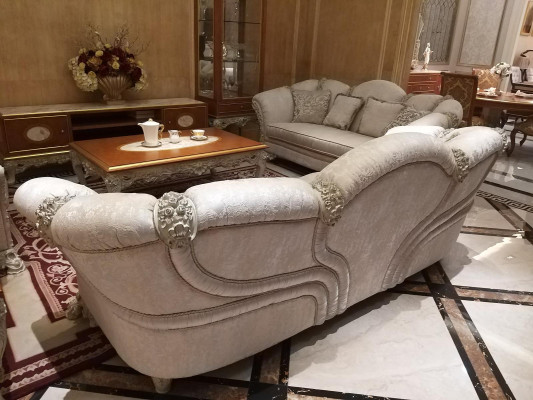 Sofa set 3+2+1 Seater Set Design Sofas Upholstery Couches Textile Sofa Baroque