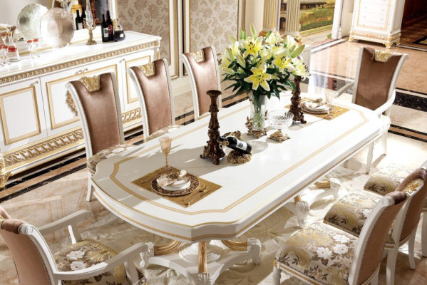 Royal Dining room Set Table XXL + 8 Chairs Armchair Chair Set Suite Baroque