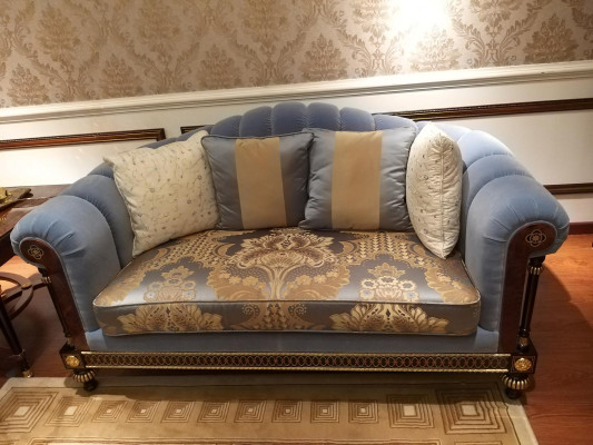 Sofa set 3 pieces. Set Seat Suite Couch Upholstery Seat Textile Fabric Couches Set