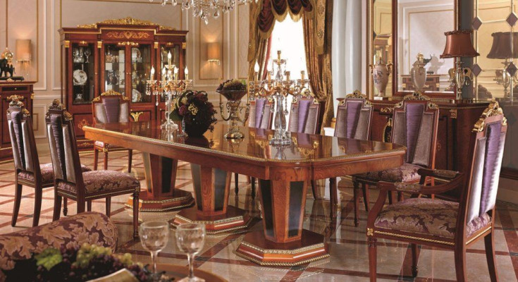 Dining table 8 Chairs Chair Dining room Suite Baroque Rococo Tables Table