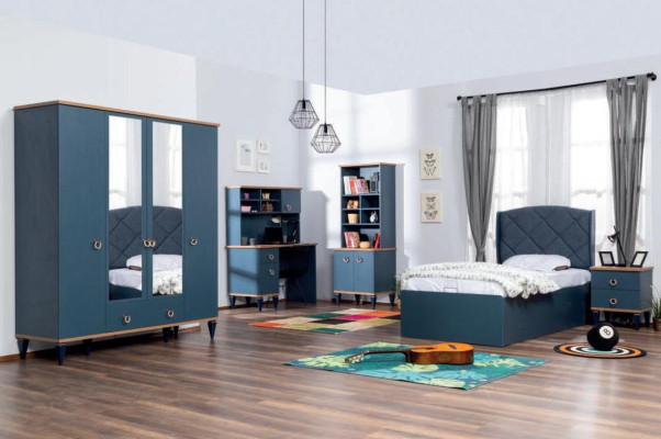 Bookshelf Blue Youth Room Furniture Bookcase Modern Childrens room new