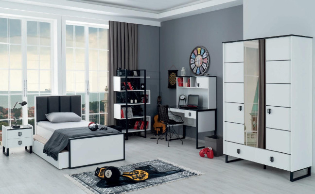Design Wardrobe Loft Bedroom Cabinets Wardrobe Furniture Wood Gray Luxury
